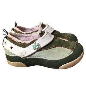 Crocs Clogs Dawson Toddler Girls 12 Pink Brown Faux Suede Lined Slip On Shoes